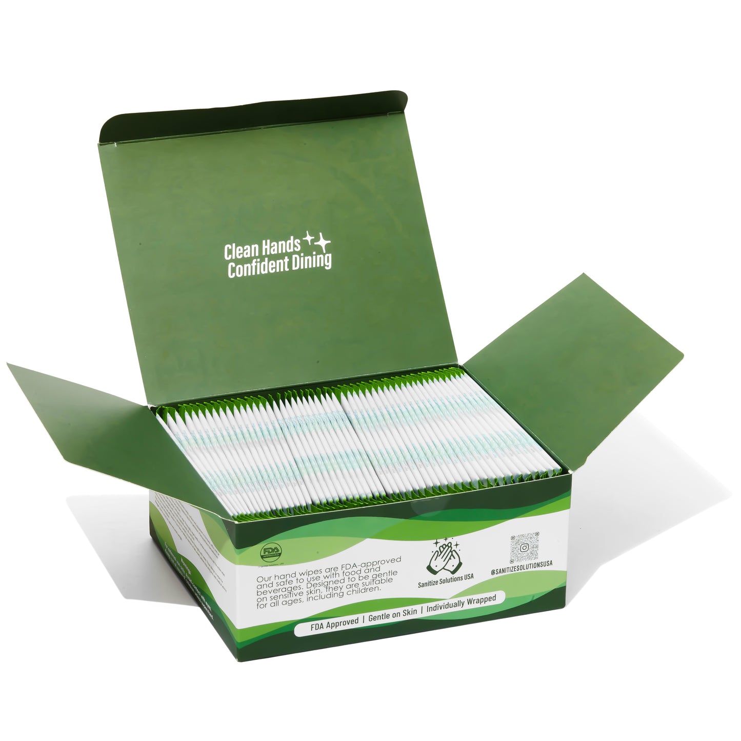 100 Individually Wrapped Hand Wipes, (2 x 50 Packs)