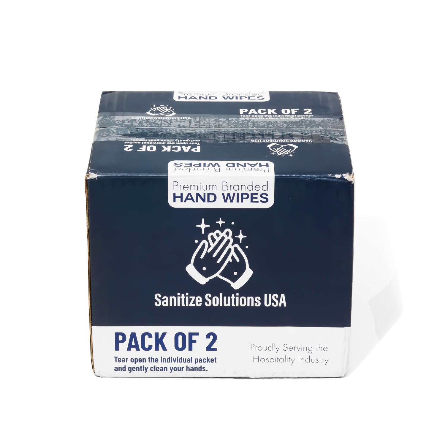 100 Individually Wrapped Hand Wipes, (2 x 50 Packs)